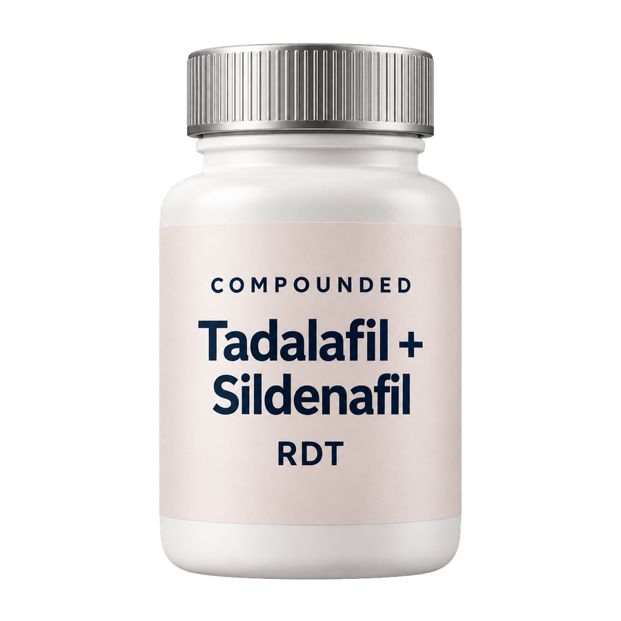 Compounded tadalafil + sildenafil RDT bottle